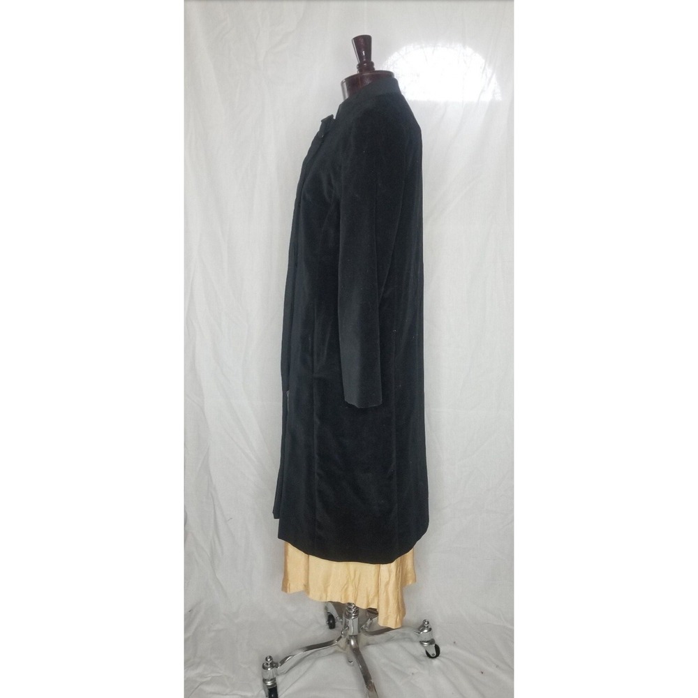 Vintage 1960s  Black Velvet Cocktail  Coat Mod GoGo Count RAMI Auze Medium - Picture 4 of 9